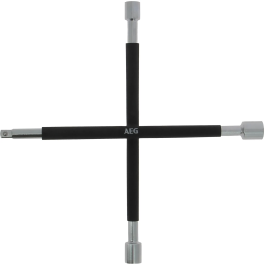 Aeg Llave Cruzada Reforzada Extractor con Enchufes 17/19/21 mm y Cuadrado 1/2" Acero Inoxidable