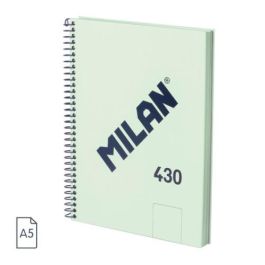 Cuaderno A5 con Espiral y Tapa Dura, 80 Hojas Blancas de 95 Gr/M, Colección 430 Since 1918, Verde Milan 57151E80GR