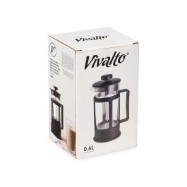 Tetera de Vidrio con Embolo Vivalto 600 ml, 12.5x17.5x9.5 cm (12 Unidades)
