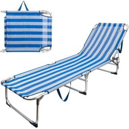 Tumbona plegable aluminio 3 posiciones modelo marinero textileno con asa 188x58x30/68cm Precio: 49.9609. SKU: B19T9FVDYG