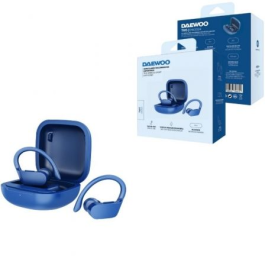 Daewoo Auriculares Deportivos Bluetooth DW2024 con Estuche de Carga | Autonomía 20h | Azules