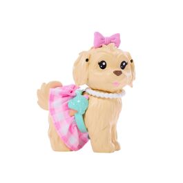 Barbie JFP36 Twinning Looks Muñeca Rubia con Perro y Conjunto Vichy Rosa