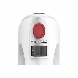 Bosch MFQ22100 Mezclador CleverMixx 375W, 4 velocidades + pulso, 2 látigos y 2 ganchos de masa de acero inox - Blanco/Plata