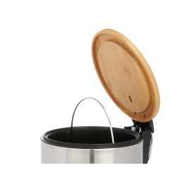 Berilo Papelera de Acero con Tapa de Bambú 5L 20.5x26x25 cm (4 Unidades) Berilo Papelera de Acero con Tapa de Bambú 5L 20.5x26x25 cm (4 Unidades)