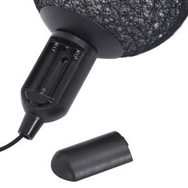 Home Deco Factory Bola Led Colgar Negro Diámetro 15 cm con Cable 1,15 m