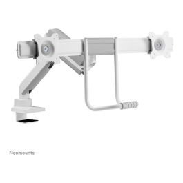 Neomounts Brazo de Monitor para 2 Pantallas DS75-450WH2, 17-32 Pulgadas, 8kg por Pantalla, Resorte de Gas, Blanco