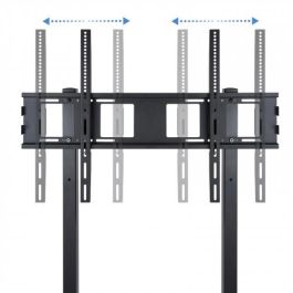 TooQ Soporte de suelo para TV/monitor 37"-100", FS20100M-B, hasta 150 kg, ajustable, 2 bandejas, negro