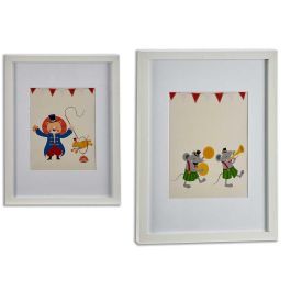 Cuadro Mold Blanco Surtidos Circo León Ratón Giftdecor 32x42 cm (6 Unidades) Precio: 77.69000052. SKU: S3604761