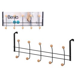 Percha 10 colgadores negra Berilo - Metal y bambú - 48x23x7 cm (12 Unidades) Precio: 50.49999977. SKU: B12F6LGNNM