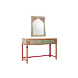 DKD Home Decor Consola Indio Set de 2 Multicolor con 2 Cajones y 2 Puertas de Mango y Espejo 117x40x76 cm Pintada a Mano Precio: 387.50000014. SKU: S3021527