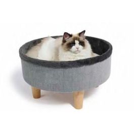 Cama redonda elevada - M PETS - ROUND - Gris - 47 x 47 x 26 cm - Pata de madera - Cojín mullido Precio: 60.5899998. SKU: B187CYHV3G