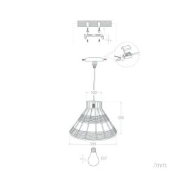 SKD-P80011 Lámpara Colgante Milton Keynes - Diseño Elegante con Cable Ajustable, compatible con Bombilla LED E27, perfecta para Salón, Comedor, Dormitorio