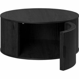 Trendteam RON234311432 Mesa de centro redonda MDF negra Essential Diámetro 80 cm Altura 36 cm
