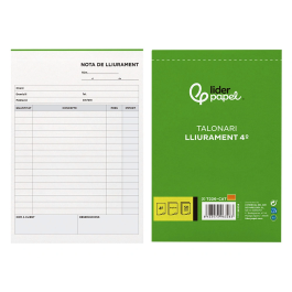 Liderpapel T226 Talonario Entregas Original y Copia, Tamaño Cuarto (144 x 210 mm), Texto en Catalán Precio: 11.49999972. SKU: B18D3LQZ6N