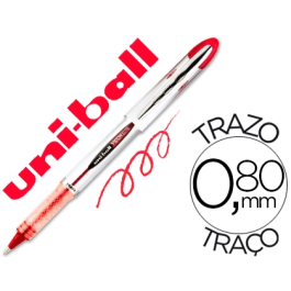 Uniball UB-200 Vision Rotulador Roller Tinta Líquida Punta de Acero Inoxidable 0,8 mm Trazo 0,6 mm Rojo Unidad