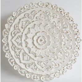 DKD Home Decor Decoración Pared Mandala Hindú MDF Blanco 90x90x2 cm Precio: 92.7899995. SKU: S3029479