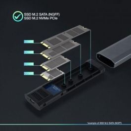 Tooq TQE-2223G Caja Externa para Disco SSD M.2 NVMe USB 3.1 Gen2 10Gbps Sin Tornillos Aluminio Gris, hasta 2TB, 2 cables USB-C Tooq TQE-2223G Caja Externa para Disco SSD M.2 NVMe USB 3.1 Gen2 10Gbps Sin Tornillos Aluminio Gris, hasta 2TB, 2 cables USB-C