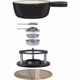 LIVOO MEN426N Juego de Fondue Tradicional 2,6L para 6 Personas de Hierro Fundido Esmaltado, Apto para Todo Tipo de Fuegos con 6 Tenedores