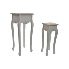 DKD Home Decor Versalles3 Mesita Auxiliar Tradicional Abeto Blanco Natural 35 x 80 x 35 cm Set de 2 Precio: 125.49999968. SKU: B1JFQLZVPX