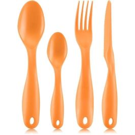 Bodum BOD0699965609375 Fiambrera Bistro Compartimentada con Cubiertos, Llama Naranja