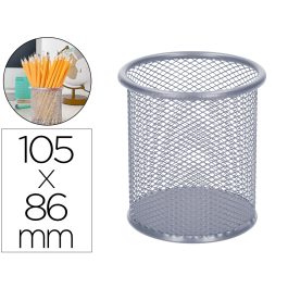 Q-connect Cubilete Portalapices Metálico Rejilla Plata Redondo Diámetro 86 mm Alto 105 mm Precio: 4.49999968. SKU: BIX24221
