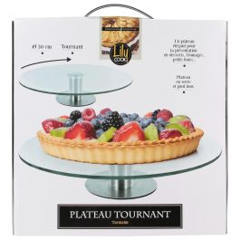 Lily Cook Fuente Giratoria Acero Inoxidable y Cristal Diámetro 30 cm