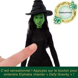 Mattel HYM40 Muñeca Musical Elphaba de Wicked, Figura de Personaje Cantante del Famoso Musical, Incluye Vestido Detallado y Accesorios