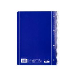 Cuaderno Espiral Liderpapel A4 Micro Serie Azul Tapa Blanda 80H 75 gr Liso Con Margen 4 Taladros Azul 5 unidades