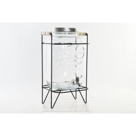 Dispensador Bebidas Cottage DKD Home Decor Transparente Plateado 26 x 42 x 23 cm (4 Unidades)