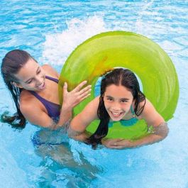 Intex Flotador Rueda Hinchable Transparente 76cm para Niños, Resistente PVC, Edades +8 años, Modelos Surtidos