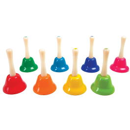 Amaya Campanita de Mano Pequeña Escala Diatónica - Set de 8 Unidades Colores Surtidos