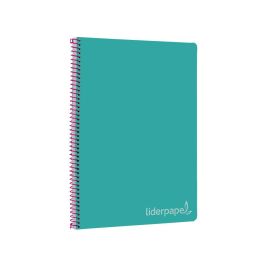 Cuaderno Espiral Liderpapel Folio Witty Tapa Dura 80H 75 gr Cuadro 4 mm Con Margen Color Turquesa 5 unidades