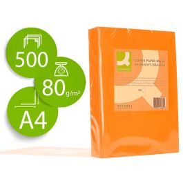 Papel Color Q-Connect Din A4 80 gr Naranja Intenso Paquete De 500 Hojas