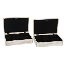 DKD Home Decor Caja Boho de MDF Natural 18 x 6.5 x 28 cm (Pack de 2 Unidades)
