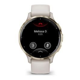 Garmin AAAAL87491 Reloj inteligente con GPS Venu 3S, 30,4 mm (1,2"), acero dorado suave, caja marfil, correa silicona marfil