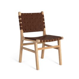 Giner y Colomer - Lote de 2 Sillas de Madera de Caucho Acabado Natural con Asiento en P.U. Trenzado Precio: 389.9951. SKU: B15MTD4ZS3