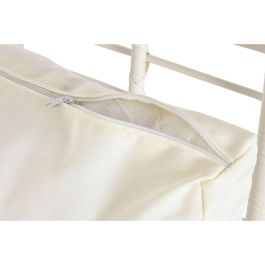 DKD Home Decor Sillón de 2 Plazas para Terraza y Jardín de Ratán Sintético y Acero con Cojines Desmontable Blanco 130x68x146 cm DKD Home Decor Sillón de 2 Plazas para Terraza y Jardín de Ratán Sintético y Acero con Cojines Desmontable Blanco 130x68x146 cm