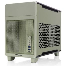 Thermaltake TR100 Caja Mini-ITX PC Mini Tower Verde Matcha, SPCC Acero, para Hogar/Oficina, USB 3.2 Gen1/Gen2