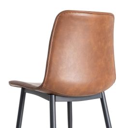Silla Marrón Metal / Simil Piel