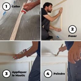 Kit de moldura para sótano 4m - NORDLINGER PRO - Moldura de pared - FSC 100% - Añade carácter a la pared