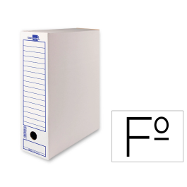 Liderpapel Caja archivo definitivo 104 folio tamaño Folio, Cartón Reciclado 325g/m2, Lomo 100 mm, Blanco, Dimensiones 365x100x251 mm Precio: 261.49999942. SKU: B16AQYRRFD