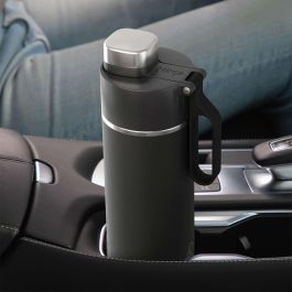 Ninja Botella Termo Thirsti 530ml Negra – Acero Inoxidable/Plástico, Aislamiento 24h Frío/12h Calor, A Prueba de Fugas, Fitness/Uso Diario