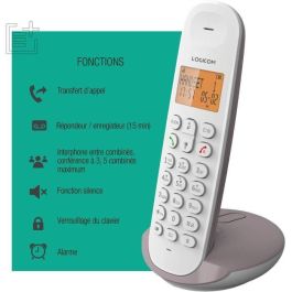 Teléfono inalámbrico fijo - LOGICOM - DECT ILOA 155T SOLO - Taupe - Con contestador automático Teléfono inalámbrico fijo - LOGICOM - DECT ILOA 155T SOLO - Taupe - Con contestador automático