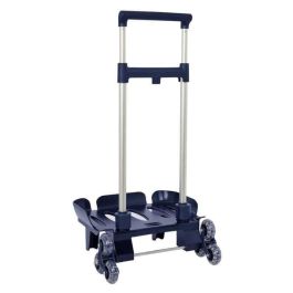 Safta Carro Portamochilas Plegable Triple Rueda Trolley Azul Marino 32x88x23,5 Cm Edad Mínima 3 Años