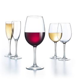 Copa de Vino Ebro 35 cL de Vidrio Transparente (Set de 6 Unidades) Apto Lavavajillas, Fabricado en Francia