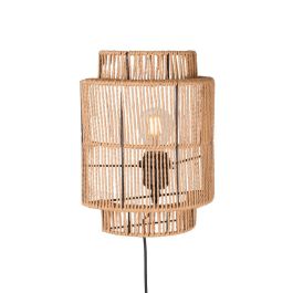 SKD-W1025 Aplique de Pared Mirpur Khas de Madera, Estilo Natural y Mediterráneo para Bombilla E27, para Salón, Comedor, Dormitorio