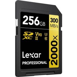 Lexar LSD2000256G-BNNNG Tarjeta SDXC Profesional 256GB 2000X UHS-II U3 V90, Velocidad de Lectura 300MB/s, Escritura 260MB/s