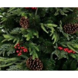 DKD Home Decor Árbol de Navidad Tradicional Verde Artificial 150 cm Alto, 91x91 cm Base, 593 Ramas PE, Luz Cálida LED