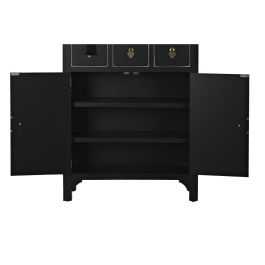 Cajonera DKD Home Decor Negro Dorado Abeto Madera MDF Oriental 63 x 28 x 101 cm Cajonera DKD Home Decor Negro Dorado Abeto Madera MDF Oriental 63 x 28 x 101 cm