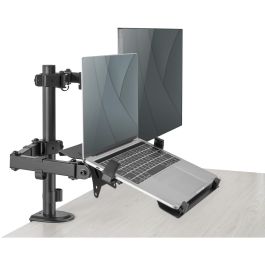 Digitus DA-90436 Soporte de Escritorio para Monitor 17-32" y Portátil, 9KG, VESA 75x75/100x100, Ajustable, Negro